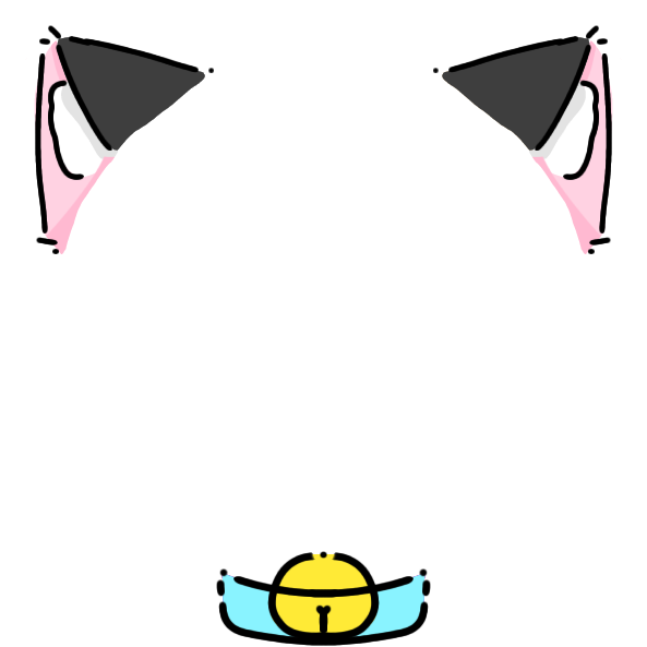 cyan collar black cat ears Decoration